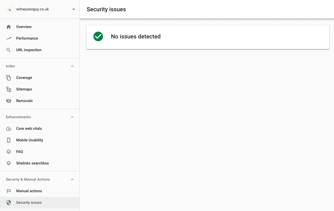 security issues report in google search console